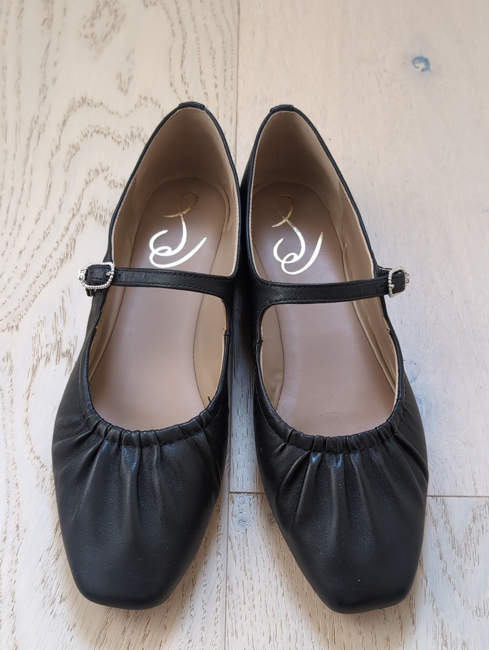 Sam Edelman Black Leather Mary Jane Flats